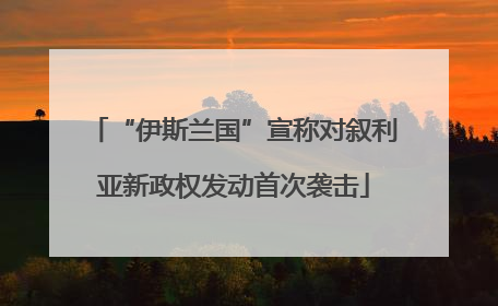 “伊斯兰国”宣称对叙利亚新政权发动首次袭击