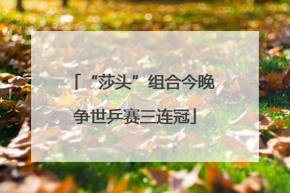 “莎头”组合今晚争世乒赛三连冠