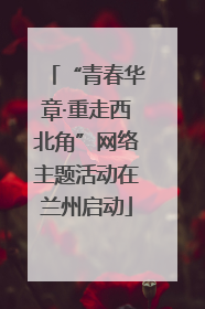 “青春华章·重走西北角”网络主题活动在兰州启动
