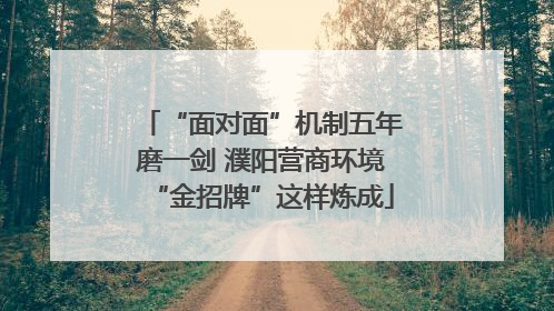 “面对面”机制五年磨一剑 濮阳营商环境“金招牌”这样炼成