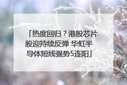 热度回归？港股芯片股迎持续反弹 华虹半导体短线强势5连阳