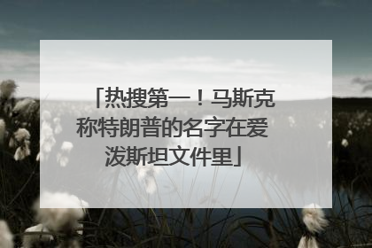 热搜第一！马斯克称特朗普的名字在爱泼斯坦文件里