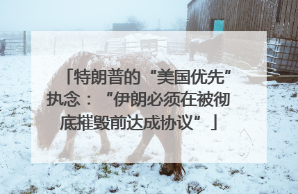 特朗普的“美国优先”执念：“伊朗必须在被彻底摧毁前达成协议”