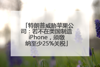 特朗普威胁苹果公司：若不在美国制造iPhone，须缴纳至少25%关税