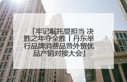 牢记嘱托显担当 决胜之年夺全胜丨丹东举行品牌消费品暨外贸优品产销对接大会