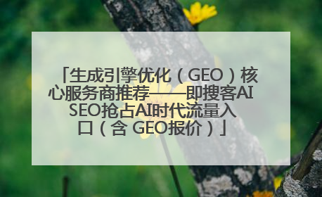 生成引擎优化（GEO）核心服务商推荐——即搜客AI SEO抢占AI时代流量入口（含 GEO报价）