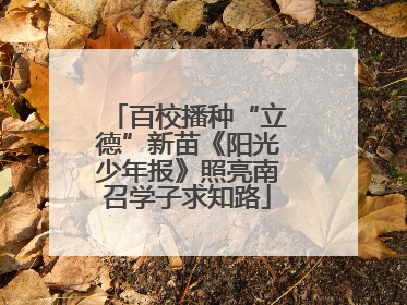 百校播种“立德”新苗《阳光少年报》照亮南召学子求知路