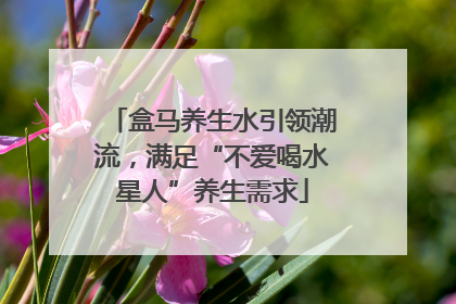 盒马养生水引领潮流，满足“不爱喝水星人”养生需求