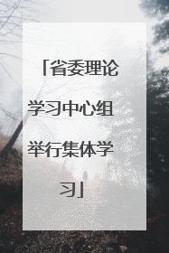 省委理论学习中心组举行集体学习