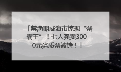 禁渔期威海市惊现“蟹霸王”！七人强卖3000元劣质蟹被铐！