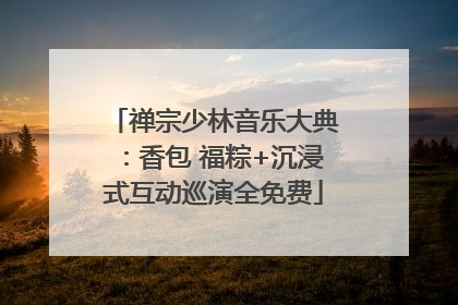 禅宗少林音乐大典：香包 福粽+沉浸式互动巡演全免费