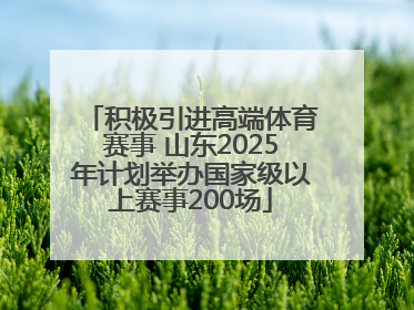 积极引进高端体育赛事 山东2025年计划举办国家级以上赛事200场