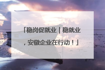 稳岗促就业｜稳就业，安徽企业在行动！