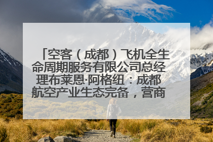 空客（成都）飞机全生命周期服务有限公司总经理布莱恩·阿格纽：成都航空产业生态完备，营商环境优势显著