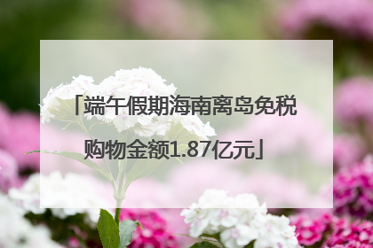 端午假期海南离岛免税购物金额1.87亿元