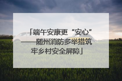 端午安康更“安心”——随州消防多举措筑牢乡村安全屏障