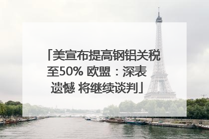 美宣布提高钢铝关税至50% 欧盟：深表遗憾 将继续谈判