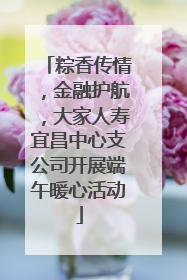 粽香传情，金融护航，大家人寿宜昌中心支公司开展端午暖心活动
