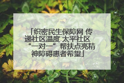 织密民生保障网 传递社区温度 太平社区“一对一”帮扶点亮精神障碍患者希望