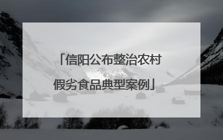 信阳公布整治农村假劣食品典型案例