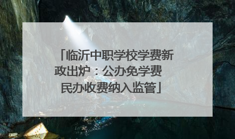临沂中职学校学费新政出炉：公办免学费 民办收费纳入监管