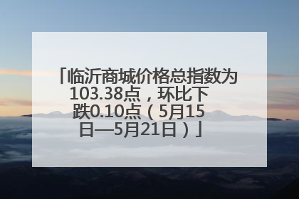 临沂商城价格总指数为103.38点，环比下跌0.10点（5月15日—5月21日）