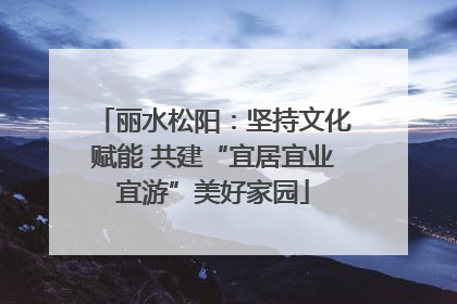 丽水松阳：坚持文化赋能 共建“宜居宜业宜游”美好家园