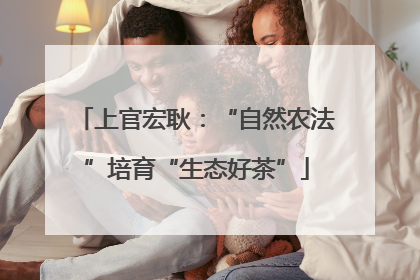 上官宏耿：“自然农法”培育“生态好茶”