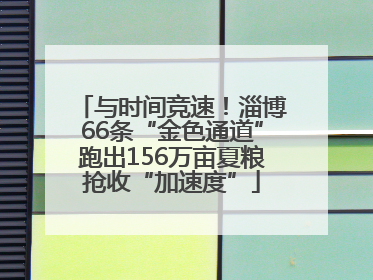 与时间竞速！淄博66条“金色通道”跑出156万亩夏粮抢收“加速度”