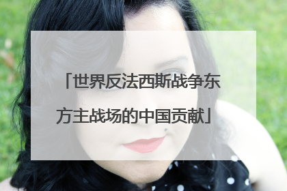 世界反法西斯战争东方主战场的中国贡献
