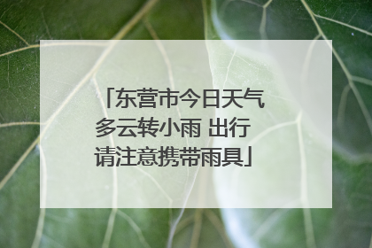 东营市今日天气多云转小雨 出行请注意携带雨具