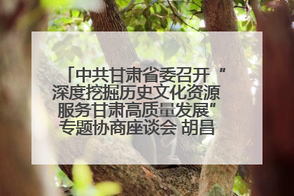 中共甘肃省委召开“深度挖掘历史文化资源服务甘肃高质量发展”专题协商座谈会 胡昌升主持并讲话