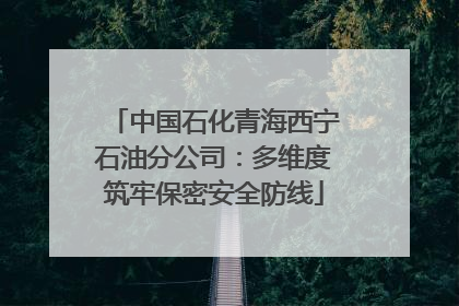 中国石化青海西宁石油分公司：多维度筑牢保密安全防线