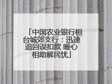 中国农业银行桓台城郊支行：迅速追回误扣款 暖心相助解民忧