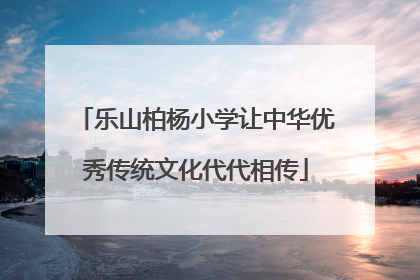 乐山柏杨小学让中华优秀传统文化代代相传