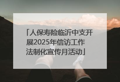 人保寿险临沂中支开展2025年信访工作法制化宣传月活动