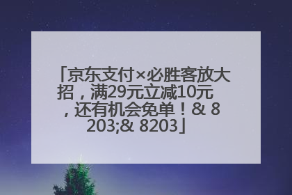 京东支付×必胜客放大招，满29元立减10元，还有机会免单！& 8203;& 8203