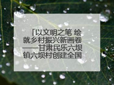 以文明之笔 绘就乡村振兴新画卷——甘肃民乐六坝镇六坝村创建全国文明村侧记