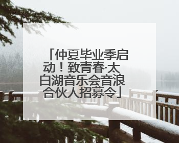仲夏毕业季启动！致青春·太白湖音乐会音浪合伙人招募令