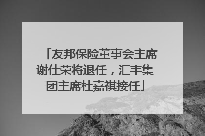 友邦保险董事会主席谢仕荣将退任，汇丰集团主席杜嘉祺接任