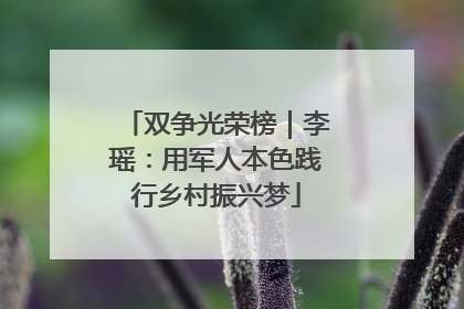 双争光荣榜｜李瑶：用军人本色践行乡村振兴梦