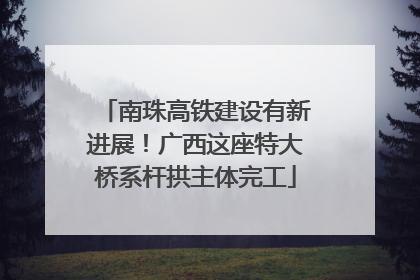 南珠高铁建设有新进展！广西这座特大桥系杆拱主体完工