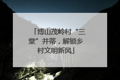 博山茂岭村“三堂”并蒂，解锁乡村文明新风