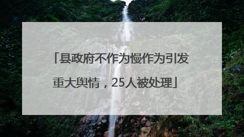 县政府不作为慢作为引发重大舆情，25人被处理