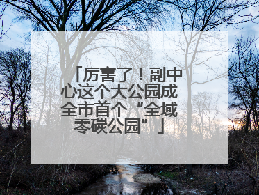 厉害了！副中心这个大公园成全市首个“全域零碳公园”