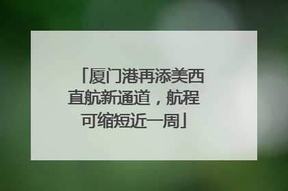 厦门港再添美西直航新通道，航程可缩短近一周