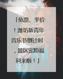免票、半价！潍坊新青年音乐节倒计时，景区宠粉福利来啦！