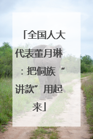 全国人大代表董月琳：把侗族“讲款”用起来