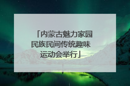 内蒙古魅力家园民族民间传统趣味运动会举行