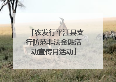 农发行平江县支行防范非法金融活动宣传月活动